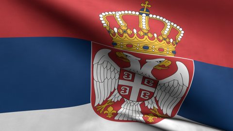 Serbia National Flag, Zoomed in waving flag