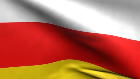 South-Ossetia National Flag, Zoomed in waving flag