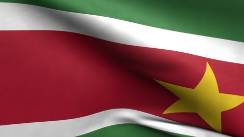 Suriname National Flag, Zoomed in waving flag