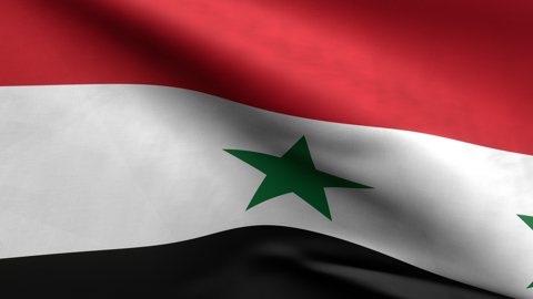 Syria National Flag, Zoomed in waving flag