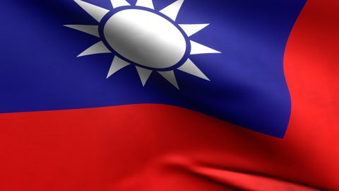 Taiwan National Flag, Zoomed in waving flag