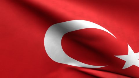 トルコ国旗, 拡大したはためいている国旗