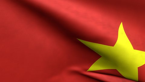 Vietnam National Flag, Zoomed in waving flag