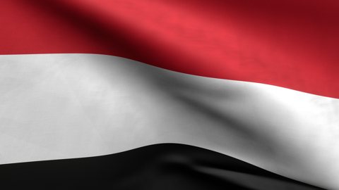 Yemen National Flag, Zoomed in waving flag