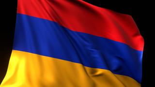 Armenia National Flag, National flag magnified on black background