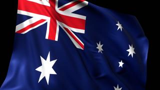 Australia National Flag, National flag magnified on black background