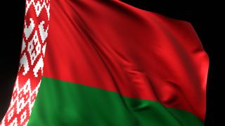 Belarus National Flag, National flag magnified on black background