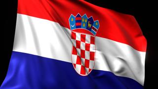 Croatia National Flag, National flag magnified on black background