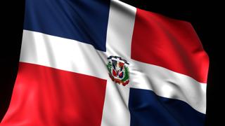 Dominican-Republic National Flag, National flag magnified on black background