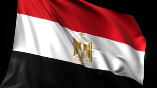 Egypt National Flag, National flag magnified on black background