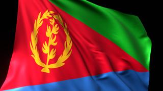 Eritrea National Flag, National flag magnified on black background