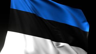 Estonia National Flag, National flag magnified on black background