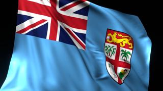 Fiji National Flag, National flag magnified on black background