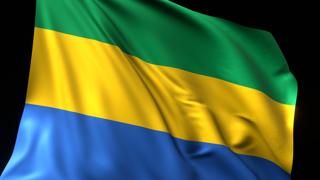 Gabon National Flag, National flag magnified on black background