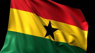 Ghana National Flag, National flag magnified on black background