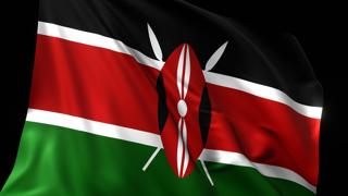 Kenya National Flag, National flag magnified on black background