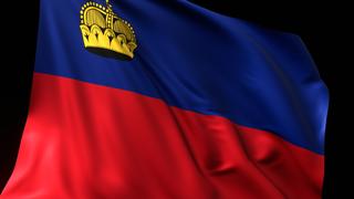 Liechtenstein National Flag, National flag magnified on black background