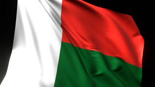 Madagascar National Flag, National flag magnified on black background