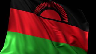 Malawi National Flag, National flag magnified on black background