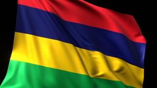 Mauritius National Flag, National flag magnified on black background