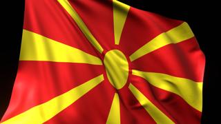 North-Macedonia National Flag, National flag magnified on black background