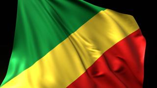 Republic-of-Congo National Flag, National flag magnified on black background