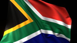 Republic-of-South-Africa National Flag, National flag magnified on black background