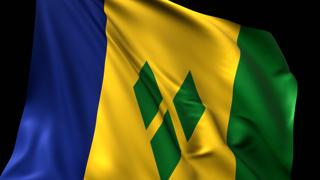 Saint-Vincent-and-the-Grenadines National Flag, National flag magnified on black background