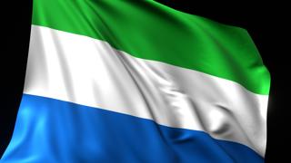 Sierra-Leone National Flag, National flag magnified on black background