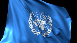 UN National Flag, National flag magnified on black background