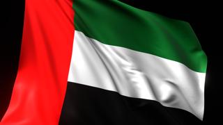 United-Arab-Emirates National Flag, National flag magnified on black background